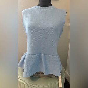 Commense Light Blue Peplum Blouse (size M, NWT)